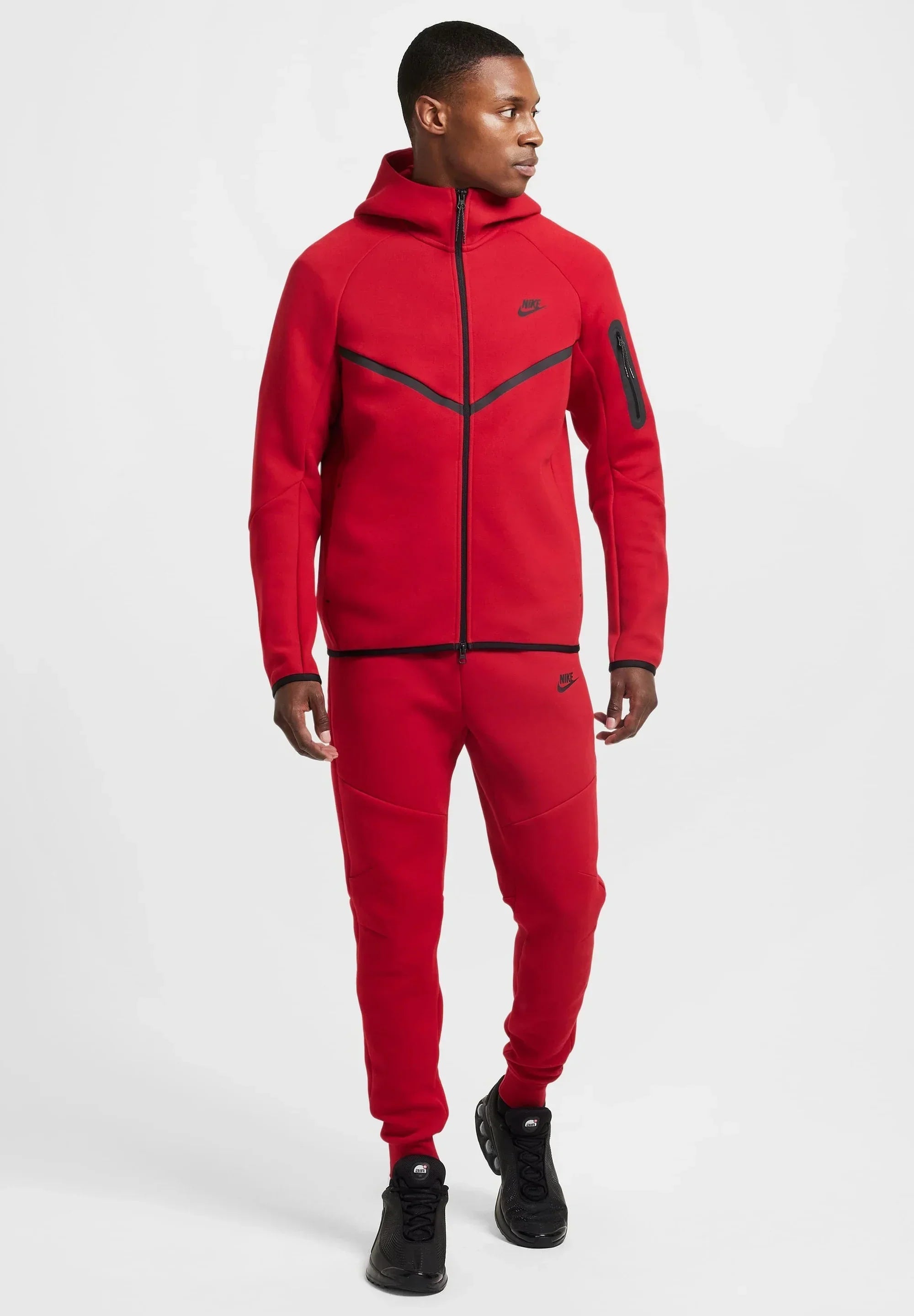 Nike Tech Fleece Zippé Rouge
