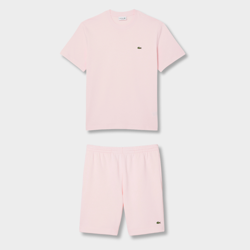 Ensemble short/t-shirt Lacoste Rose