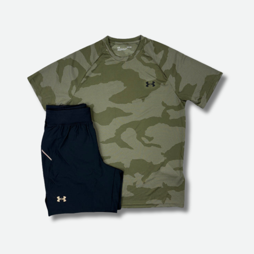 Ensemble short/t-shirt Under Kaki