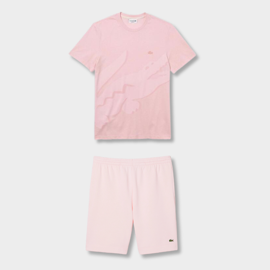 Ensemble short/t-shirt Lacoste Rose