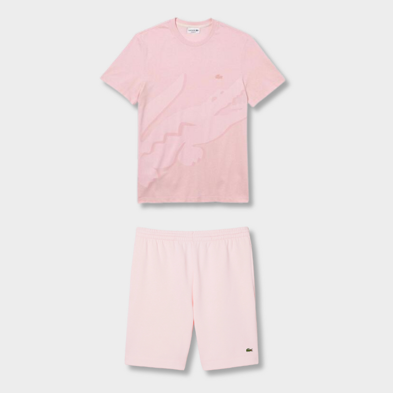 Ensemble short/t-shirt Lacoste Rose