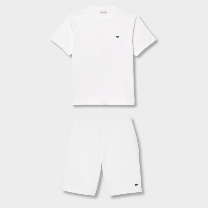 Ensemble short/t-shirt Lacoste Blanc