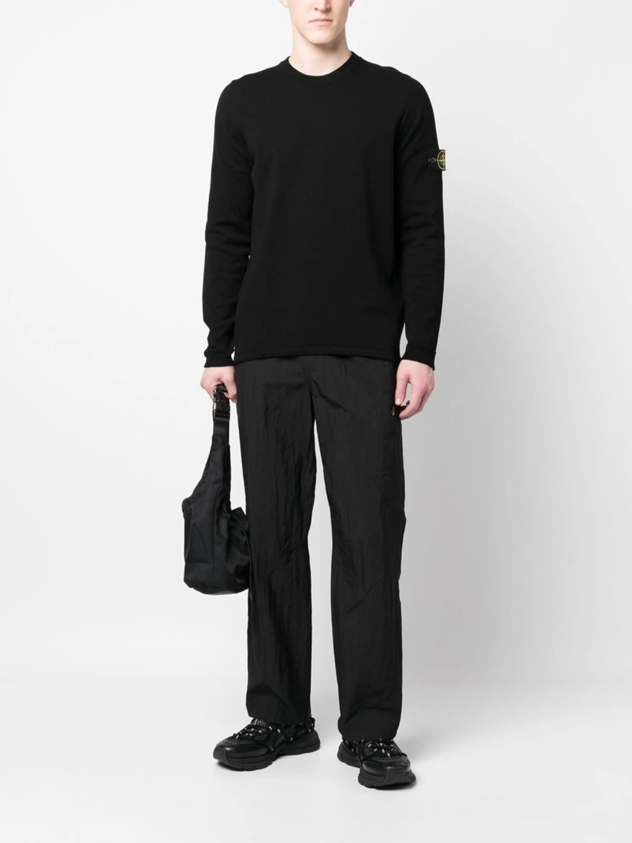 Stone Island Pull Col Rond Noir