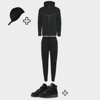 Outfit Tech Fleece Black + Casquette Offerte