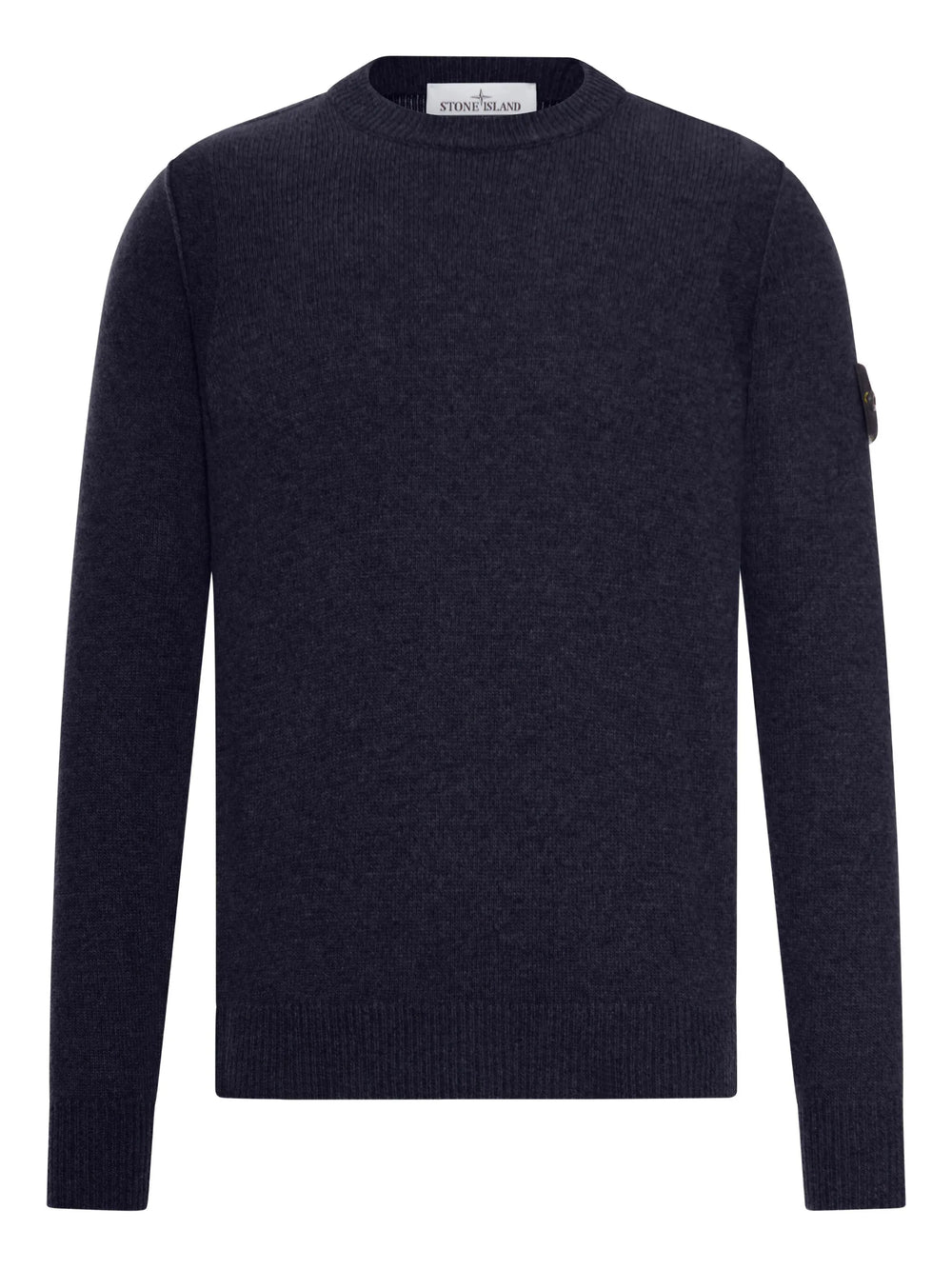 Stone Island Pull Col Rond Bleu Marine