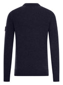 Stone Island Pull Col Rond Bleu Marine