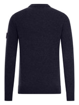 Stone Island Pull Col Rond Bleu Marine
