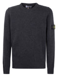Stone Island Pull Col Rond Gris Foncé