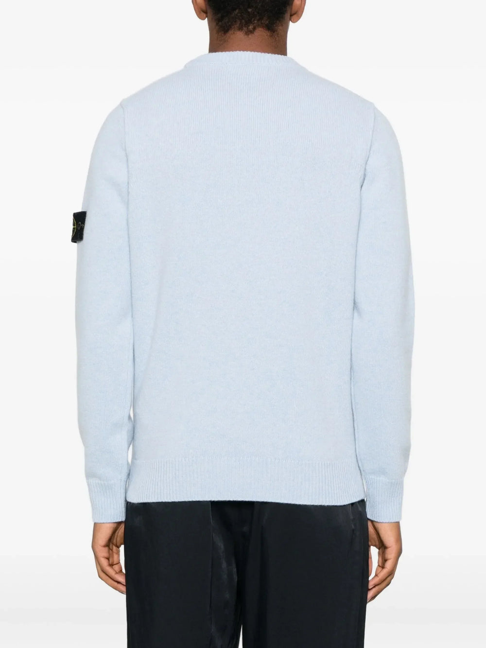 Stone Island Pull Col Rond Bleu