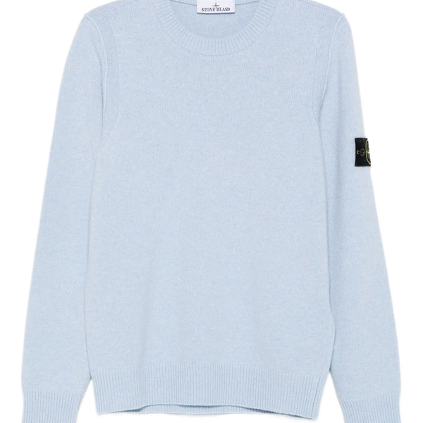 Stone Island Pull Col Rond Bleu