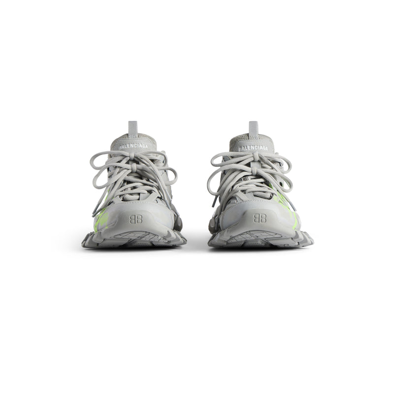 Balanciaga Track Gris Avec Logo Jaune Fluo
