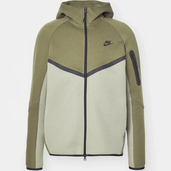 Nike Tech Fleece Zippé Noir Et Vert