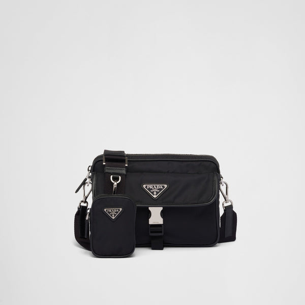 Sac porté épaule en Re-Nylon et cuir Saffiano