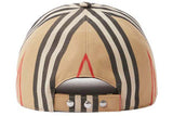 Casquette de baseball coton carreaux traditionnels monogramme beige
