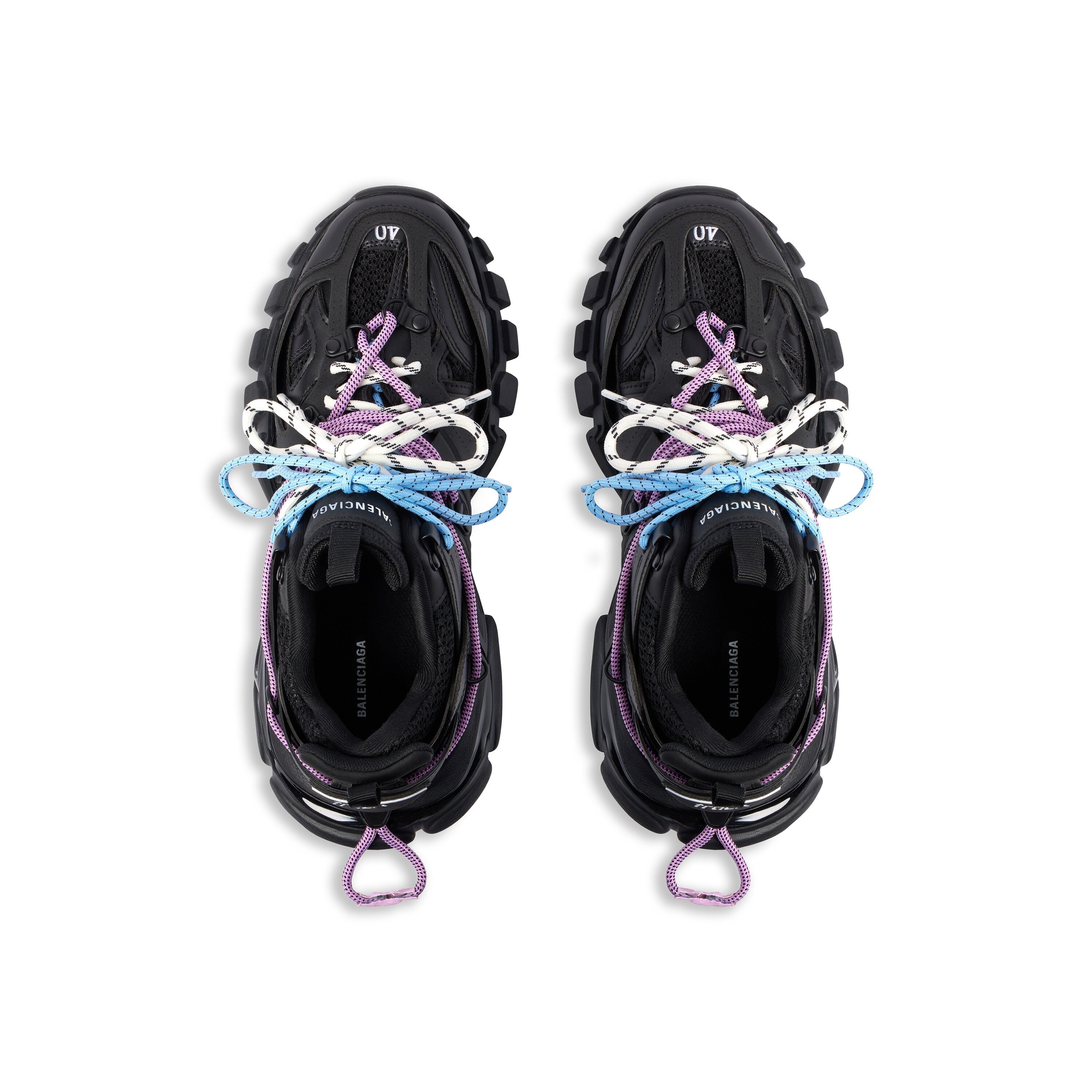 Balanciaga Track Noir Avec Laces Rose Et Bleue