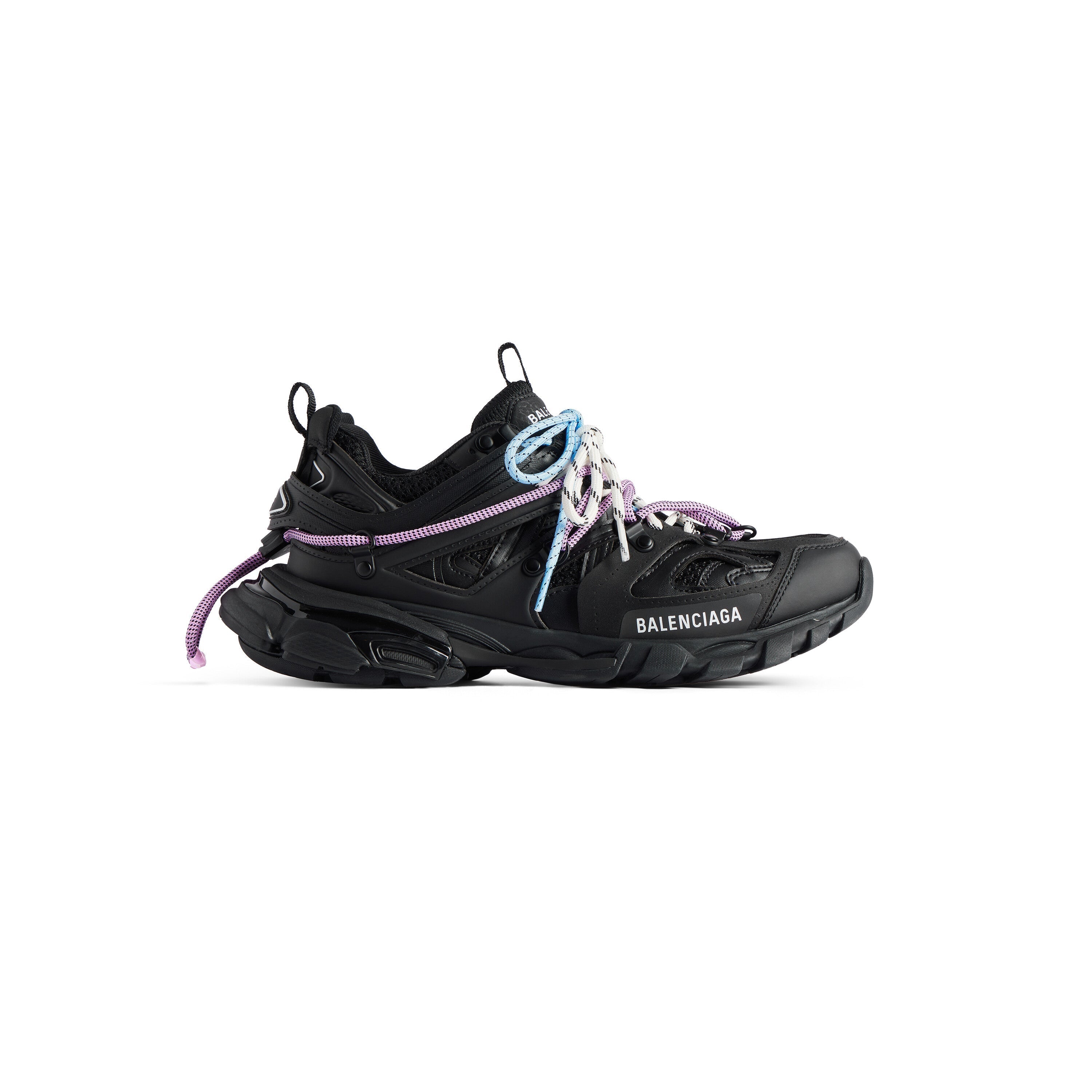 Balanciaga Track Noir Avec Laces Rose Et Bleue
