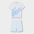 Ensemble short/t-shirt Lacoste Bleu et blanc