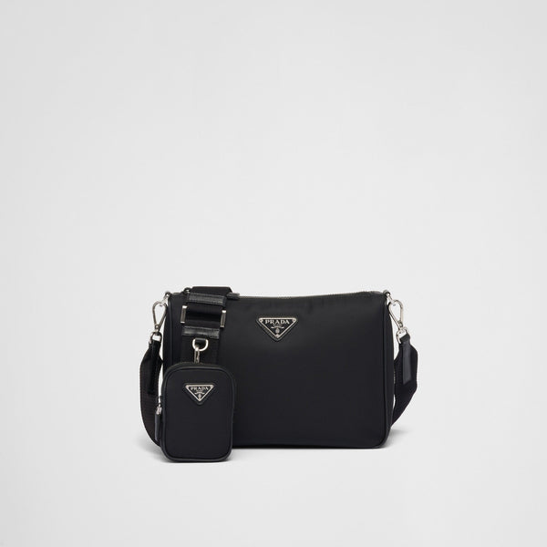 Sac porté épaule en Re-Nylon et cuir Saffiano