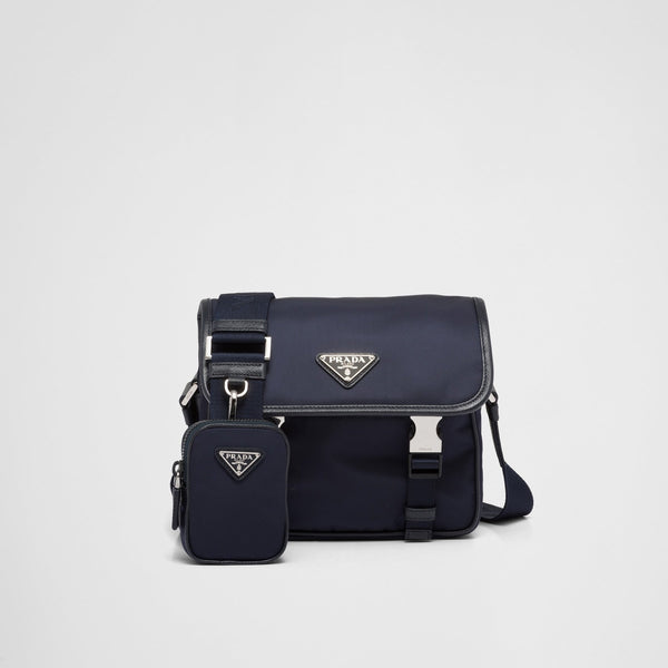 Sac porté épaule en Re-Nylon et cuir Saffiano