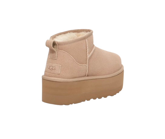 UGG Botte Classic Ultra Mini à plateforme Beige