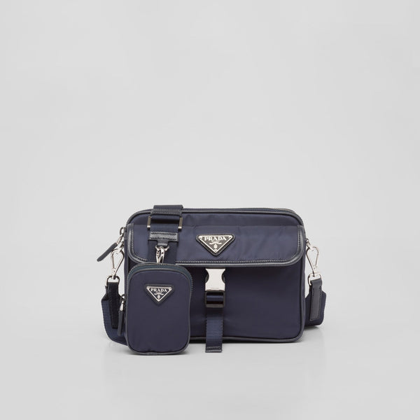Sac porté épaule en Re-Nylon et cuir Saffiano