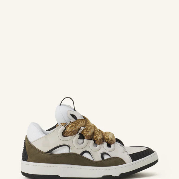 Lanvin Curb Blanc Et Kaki