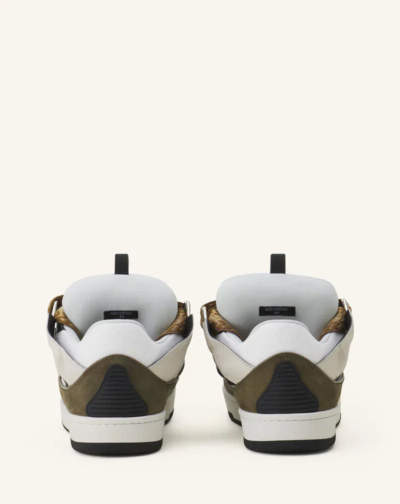 Lanvin Curb Blanc Et Kaki