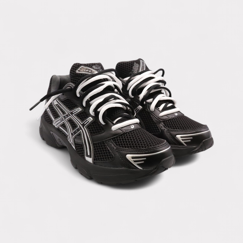 GEL-1130 Black Pure Silver - Double Laces
