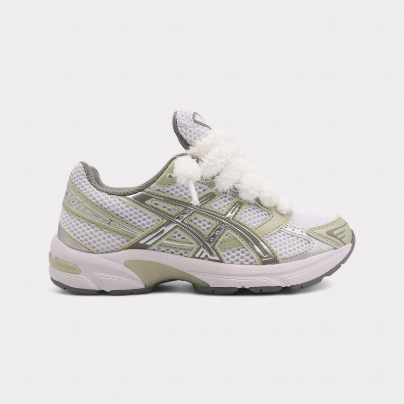 GEL-1130 Dried Leaf Green - Fluffy Laces White