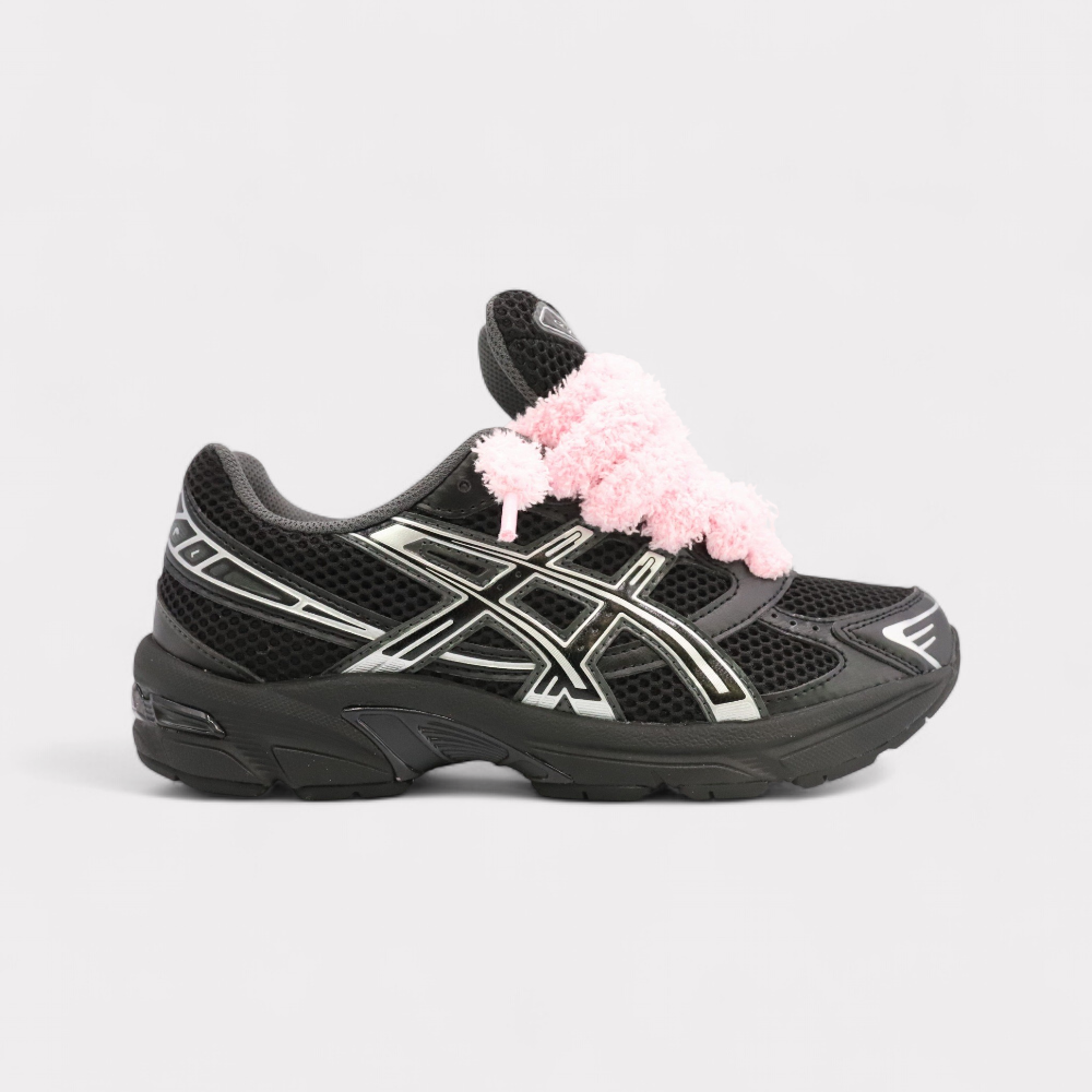 GEL-1130 Black Pure Silver - Fluffy Laces Pink