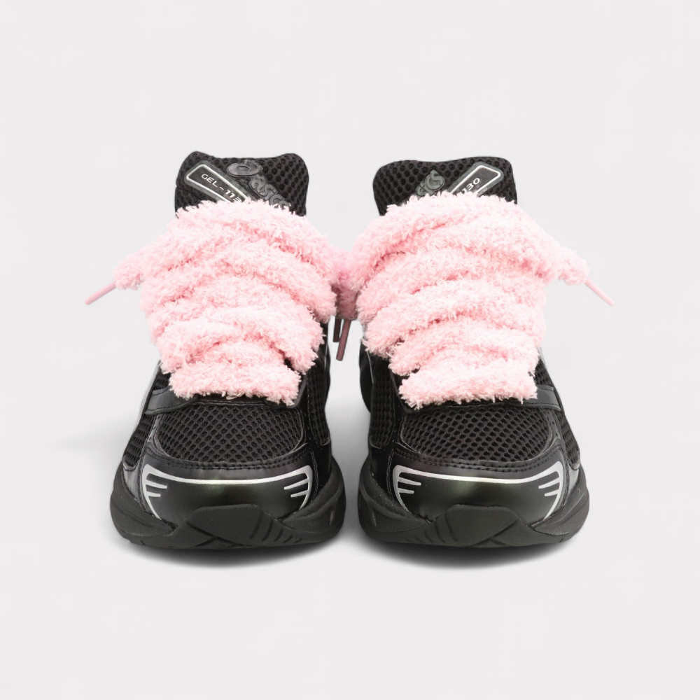 GEL-1130 Black Pure Silver - Fluffy Laces Pink