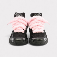 GEL-1130 Black Pure Silver - Fluffy Laces Pink