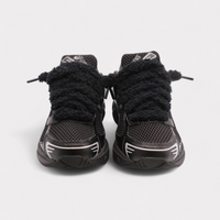 GEL-1130 Black Pure Silver - Fluffy Laces Black