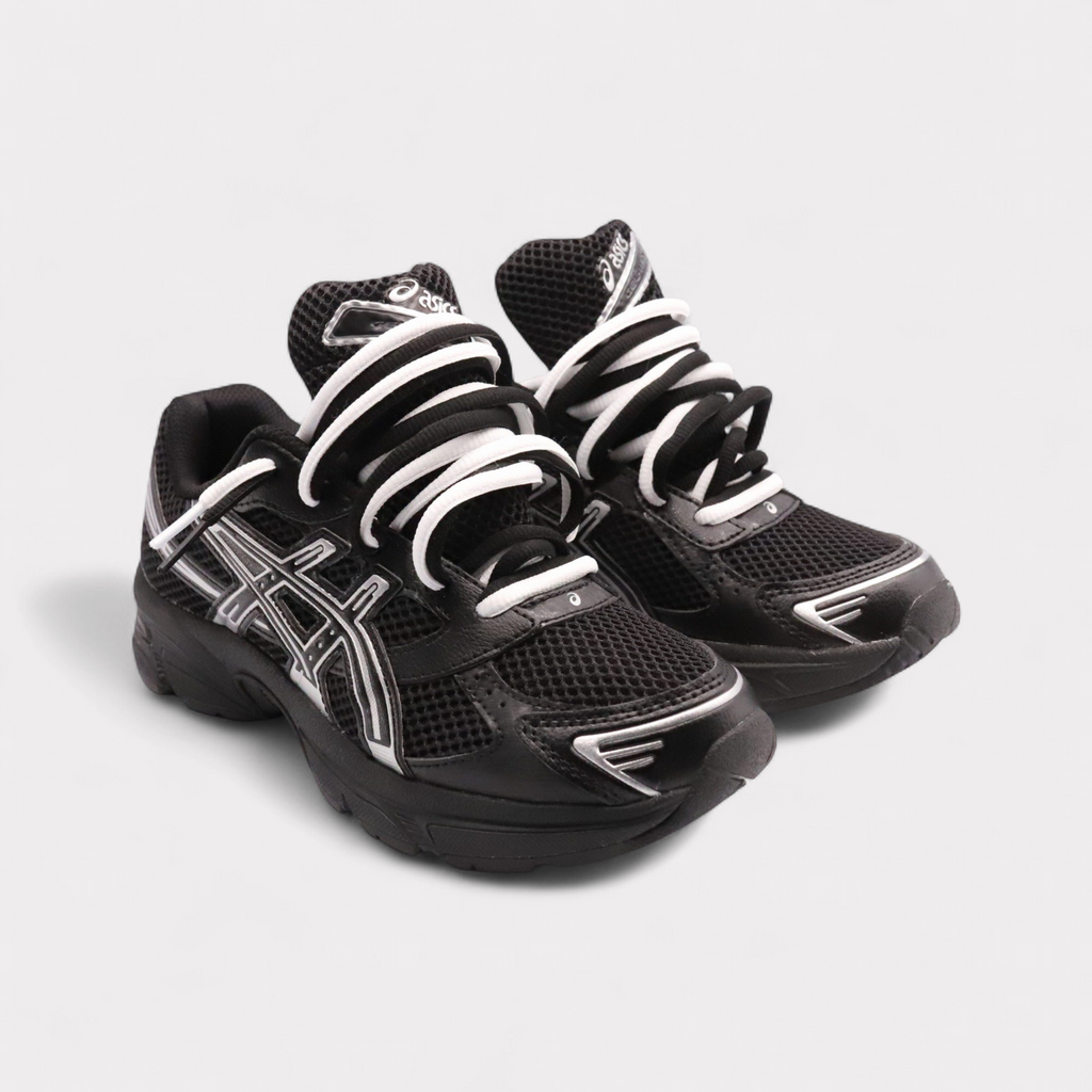 GEL-1130 Black Pure Silver - Double Laces (GS)