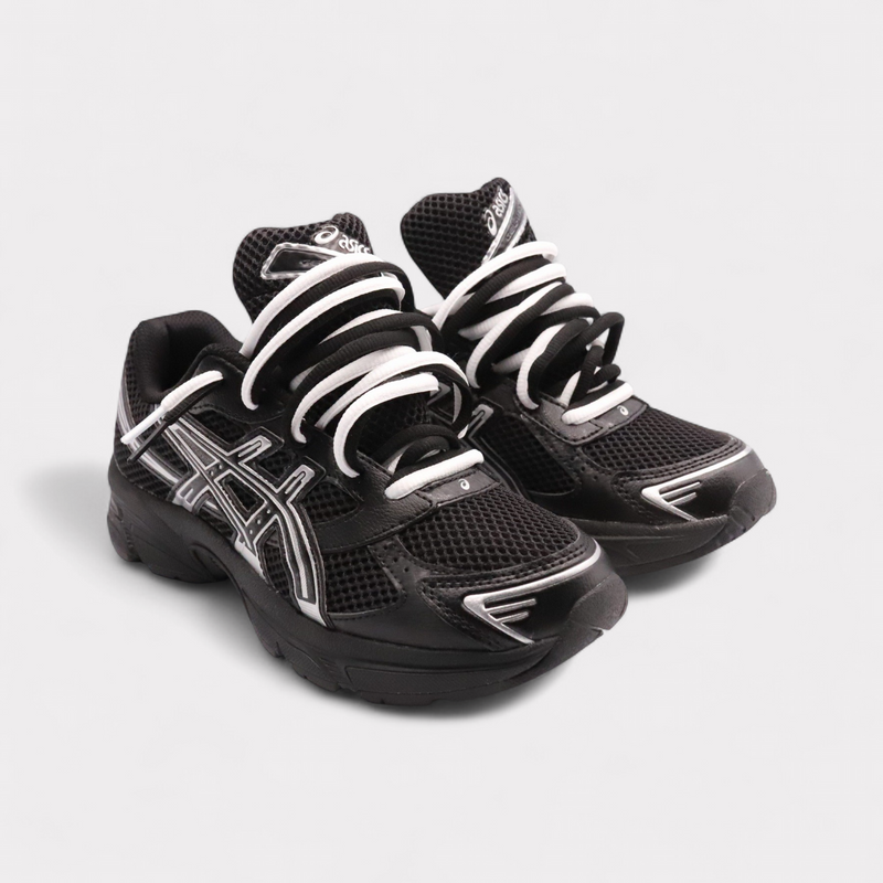 GEL-1130 Black Pure Silver - Double Laces (GS)