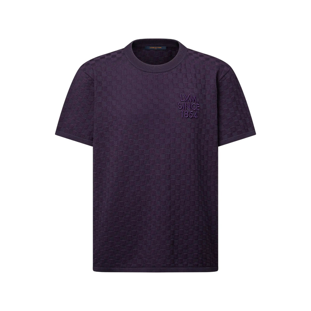 Tee-shirt en maille jacquard Damier