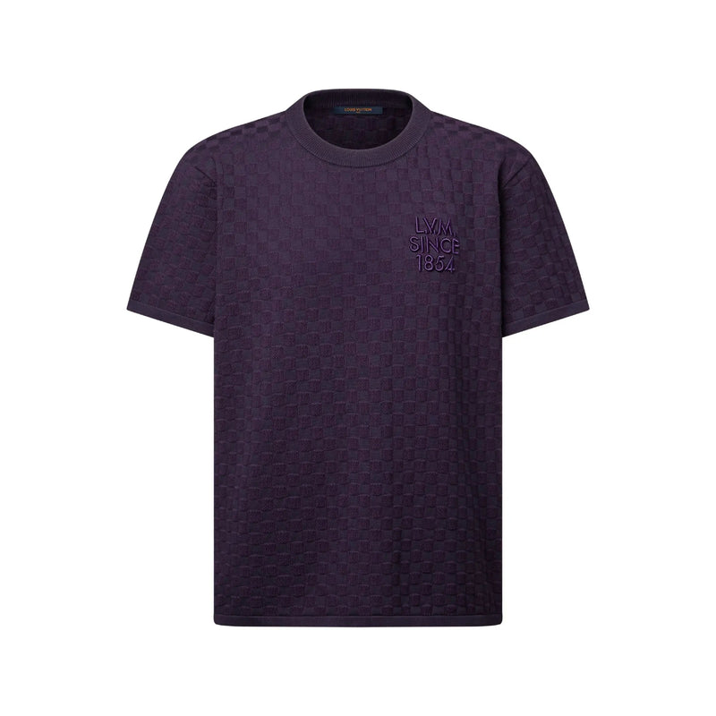 Tee-shirt en maille jacquard Damier