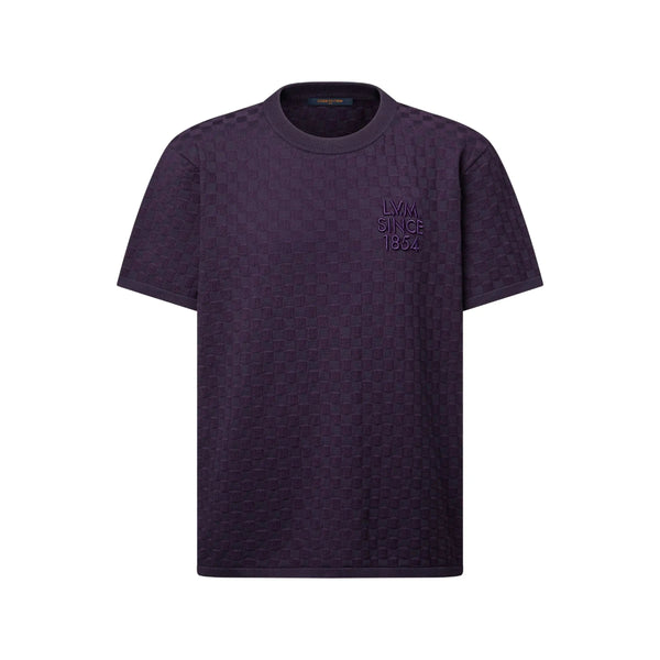 Tee-shirt en maille jacquard Damier