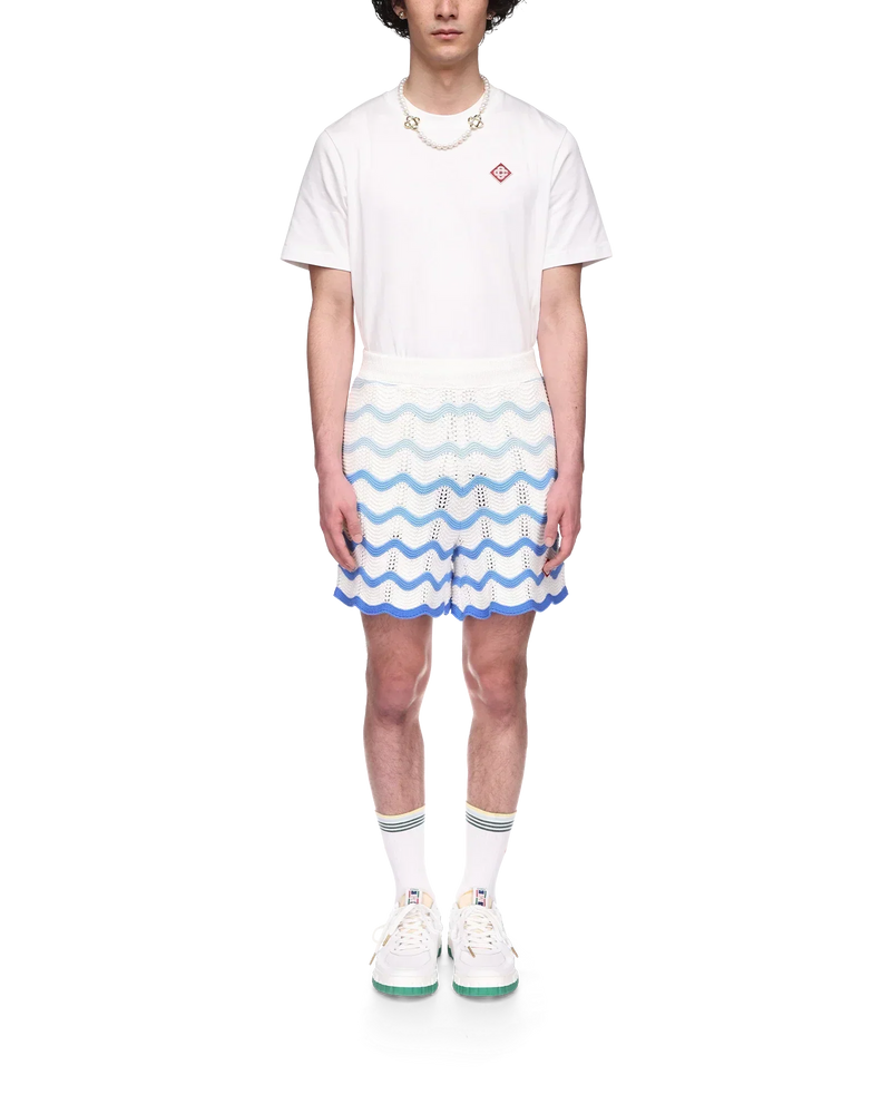 Wavy Gradient Crochet Shorts - Casablanca