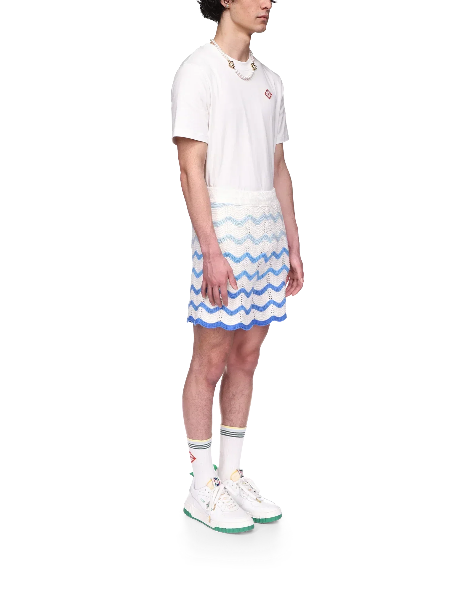 Wavy Gradient Crochet Shorts - Casablanca