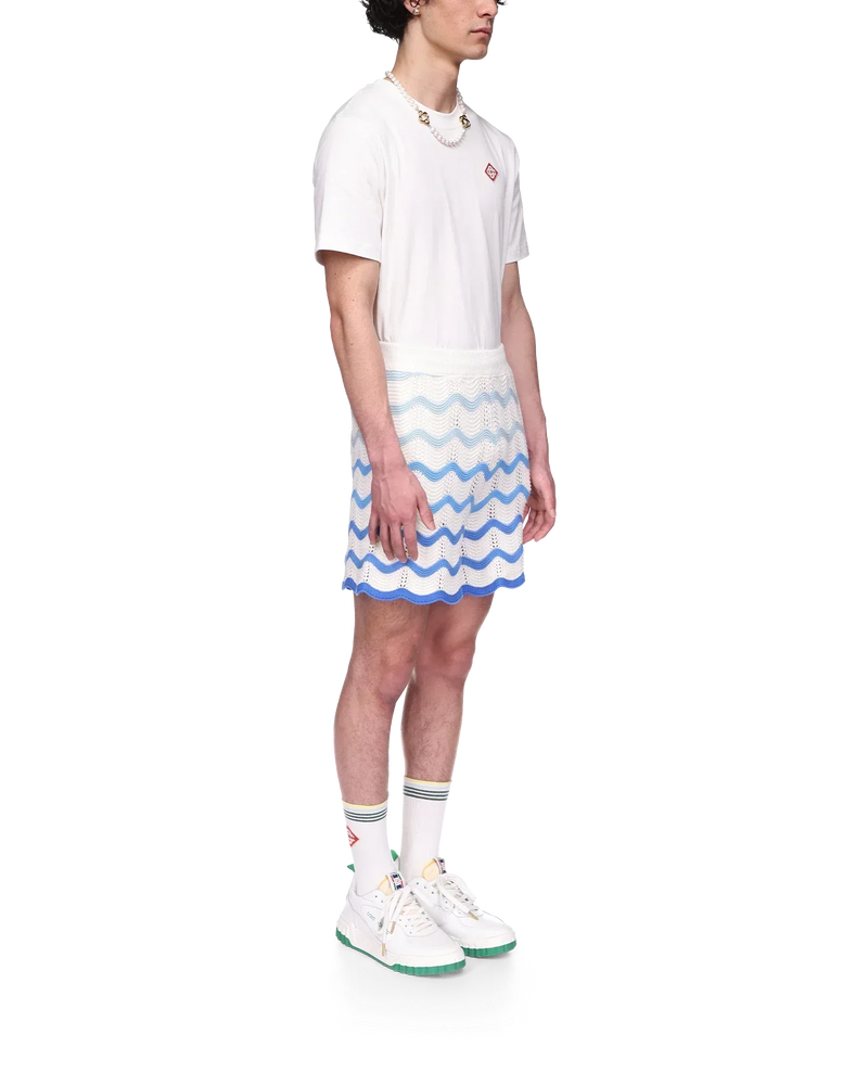 Wavy Gradient Crochet Shorts - Casablanca