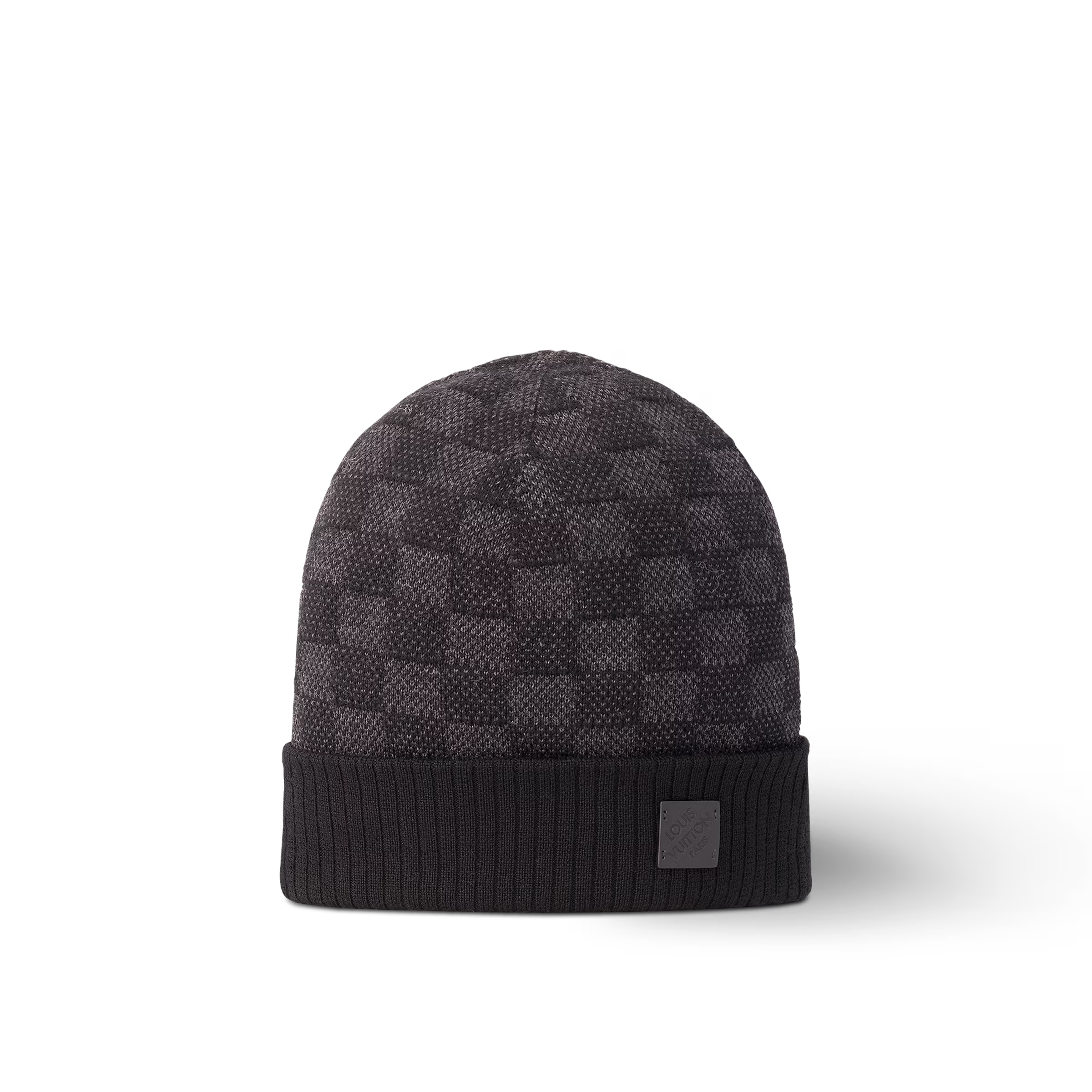 Bonnet et Écharpe Neo Petit Damier Gris Foncé