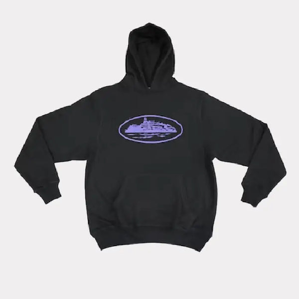 Pull Corteiz Avec Capuche Noir Et Violet