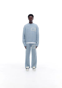 Pull CB Logo Knit Bleu CIel