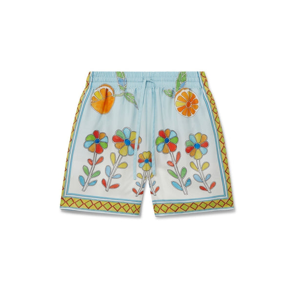 Yoruba Flowers Silk Shorts