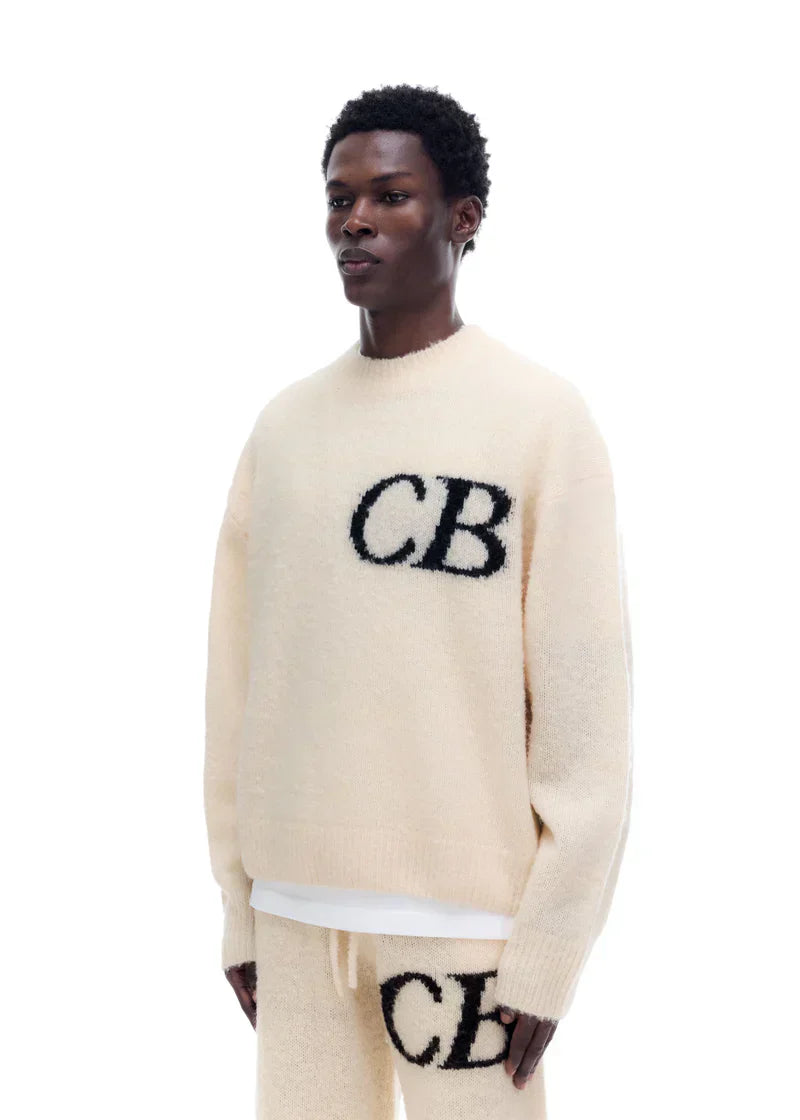 Pull CB Logo Knit Beige