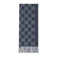 Bonnet Et Écharpe en jacquard de cachemire GG en Bleu Marine