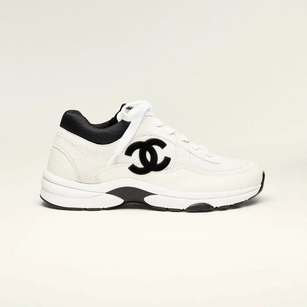 Chanel Low Daim Blanc Et Noir