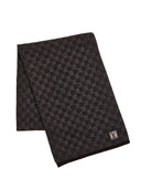 Bonnet et Écharpe Neo Petit Damier Gris Foncé