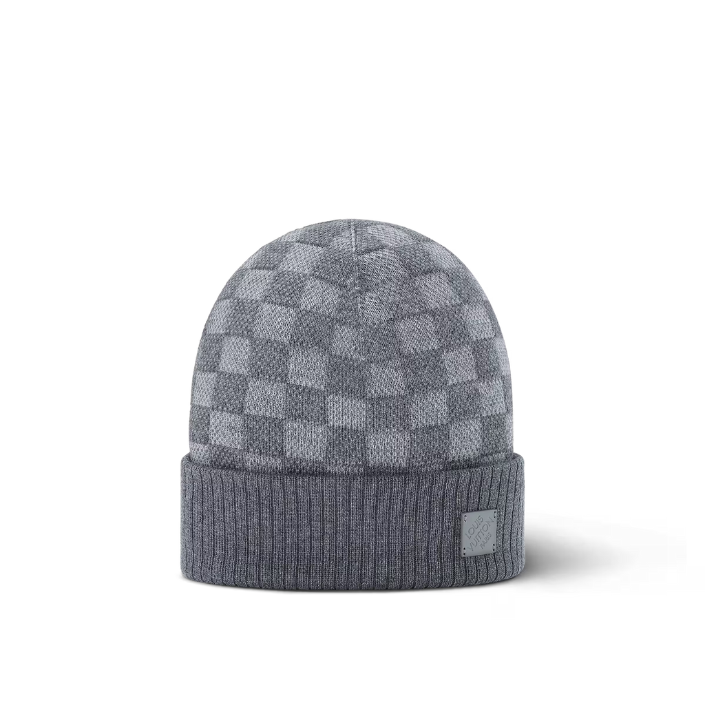 Bonnet et Écharpe Neo Petit Damier Gris